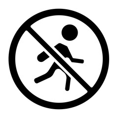 No Running Vector Glyph Icon Design