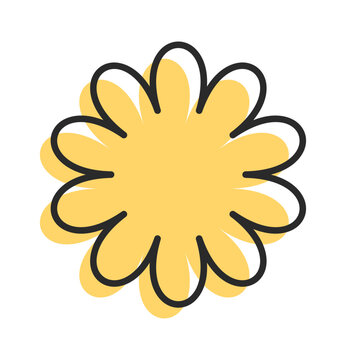 Flower frame groovy trendy shape