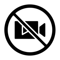 No Video Vector Glyph Icon Design