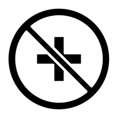 No Healthcare Vector Glyph Icon Design