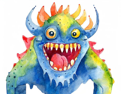 Bajkowy potw&oacute;r stworek ilustracja
