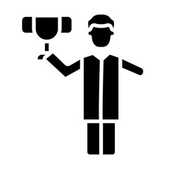 Man Celebrating Vector Glyph Icon Design