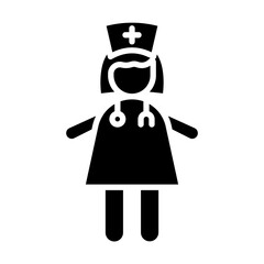 Hospital Nurse Vector Glyph Icon Design