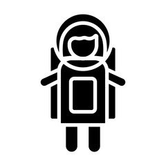 Astronaut Woman Vector Glyph Icon Design