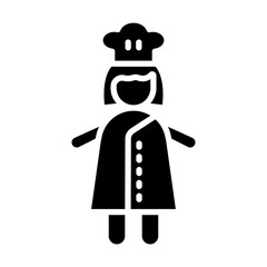 Woman Cooker Vector Glyph Icon Design