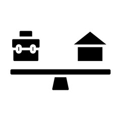 Work Life Balance Vector Glyph Icon Design