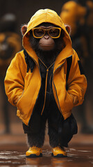 Animals wearing fashionable clothes