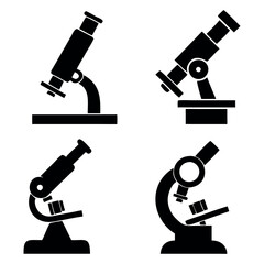 Microscope icon set iluustration