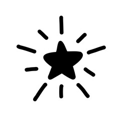 Black star sparkles starburst spark comic doodle hand drawn cute svg transparent clipart cutout digital sticker