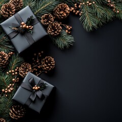 Black Friday Gift Boxes with Pinecones