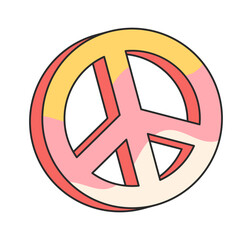 Peace hippie symbol groovy element
