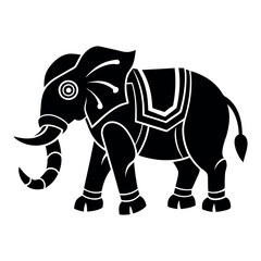 Stylized Elephant Logo Style Shilaoutte illustration