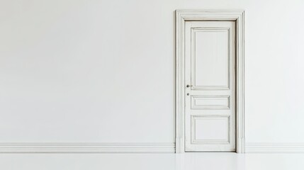 White Door on Minimalist Wall for Interior Design Concepts