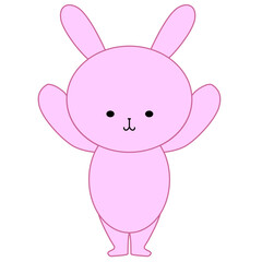 万歳をするウサギのイラスト