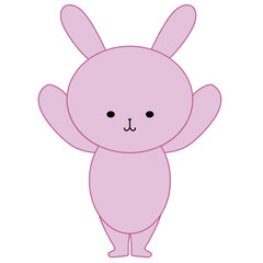 万歳をするウサギのイラスト
