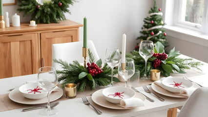 holiday table decor inspiration,minimalist hosting table setup