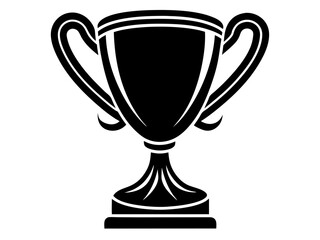  trophy black silhouette vector, Simple silhouette Design vector icon with white background