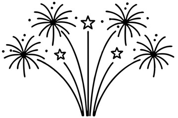 Celebration Fireworks vector silhouette illustration