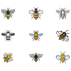 Lovely simple design of a yellow and black bee