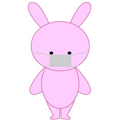 マスクをするウサギのイラスト