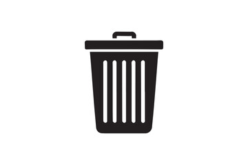 simple and unobtrusive Trash Bin dust bin vector silhouette illustration isolated in white background
