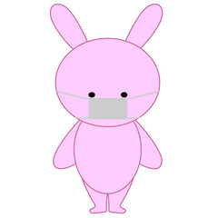マスクをするウサギのイラスト