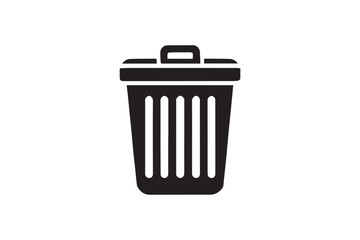 simple and unobtrusive Trash Bin dust bin vector silhouette illustration isolated in white background

