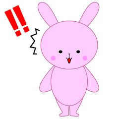 驚いたウサギさんのイラスト