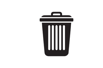 simple and unobtrusive Trash Bin dust bin vector silhouette illustration isolated in white background
