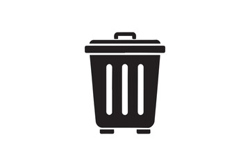 simple and unobtrusive Trash Bin dust bin vector silhouette illustration isolated in white background
