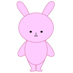 かわいいウサギの立ち姿のイラスト