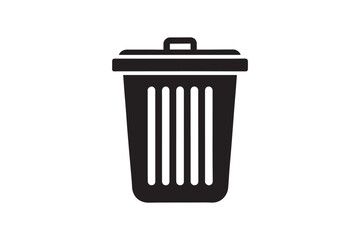 simple and unobtrusive Trash Bin dust bin vector silhouette illustration isolated in white background
