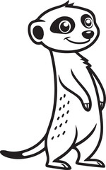 Meerkat Silhouette Standing Upright on Hind Legs on Alert