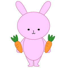人参を持ったウサギのイラスト