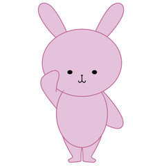 敬礼するウサギのイラスト
