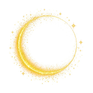 recommend clip art: Gold glitter round frame, a frame of golden magic, a shimmering glitter circle