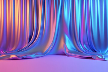Vibrant silk drapery studio background colorful close-up design