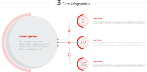 Modern Vector infographic business presentation template with circular interconnection with 3 options.