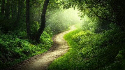 Obraz premium footpath in the forest