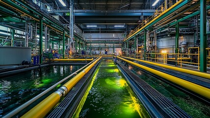 Fototapeta premium Vibrant Pollution Control Center Showcasing Carbon Offset Processing and Global Protection Strategies