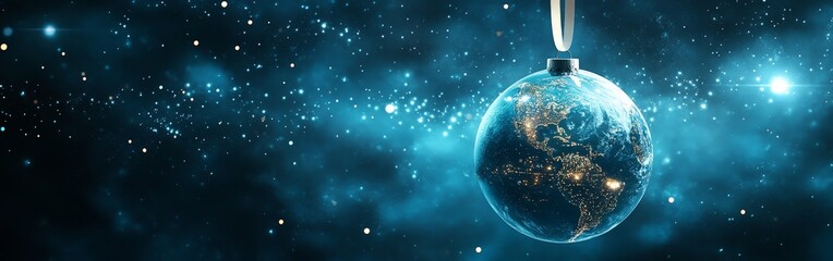 Glittering Globe Ornament with Map