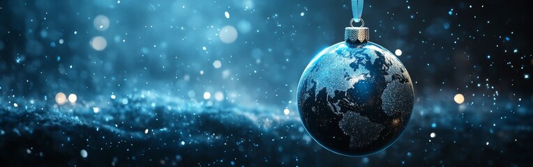 Fototapeta premium Glittering Globe Ornament with Map