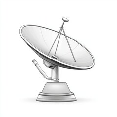 A sleek, modern satellite dish with a polished white surface, showcasing its elegant design and functionality.
