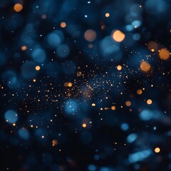 Obraz premium Golden and Blue Bokeh Elegance