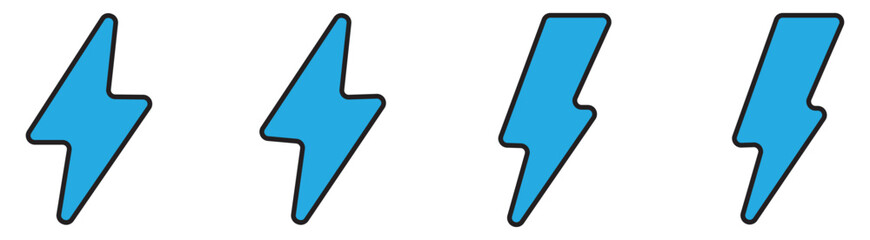 flash thunder power icon, flash lightning bolt icon with thunder bolt - Electric power icon symbol - Power energy icon sign in filled, thin, line, outline and stroke style for apps and website