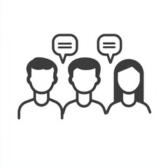 Fototapeta premium Group of three people engaged in conversation, showcasing diversity and communication.