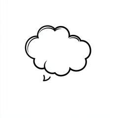 Blank thought bubble illustration on a white background, inviting creative ideas and expressions.