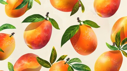 mango seamless pattern wallpaper