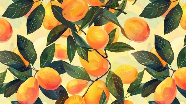 mango seamless pattern wallpaper