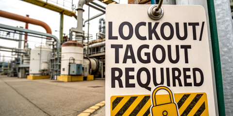 Fototapeta premium A safety sign emphasizes 